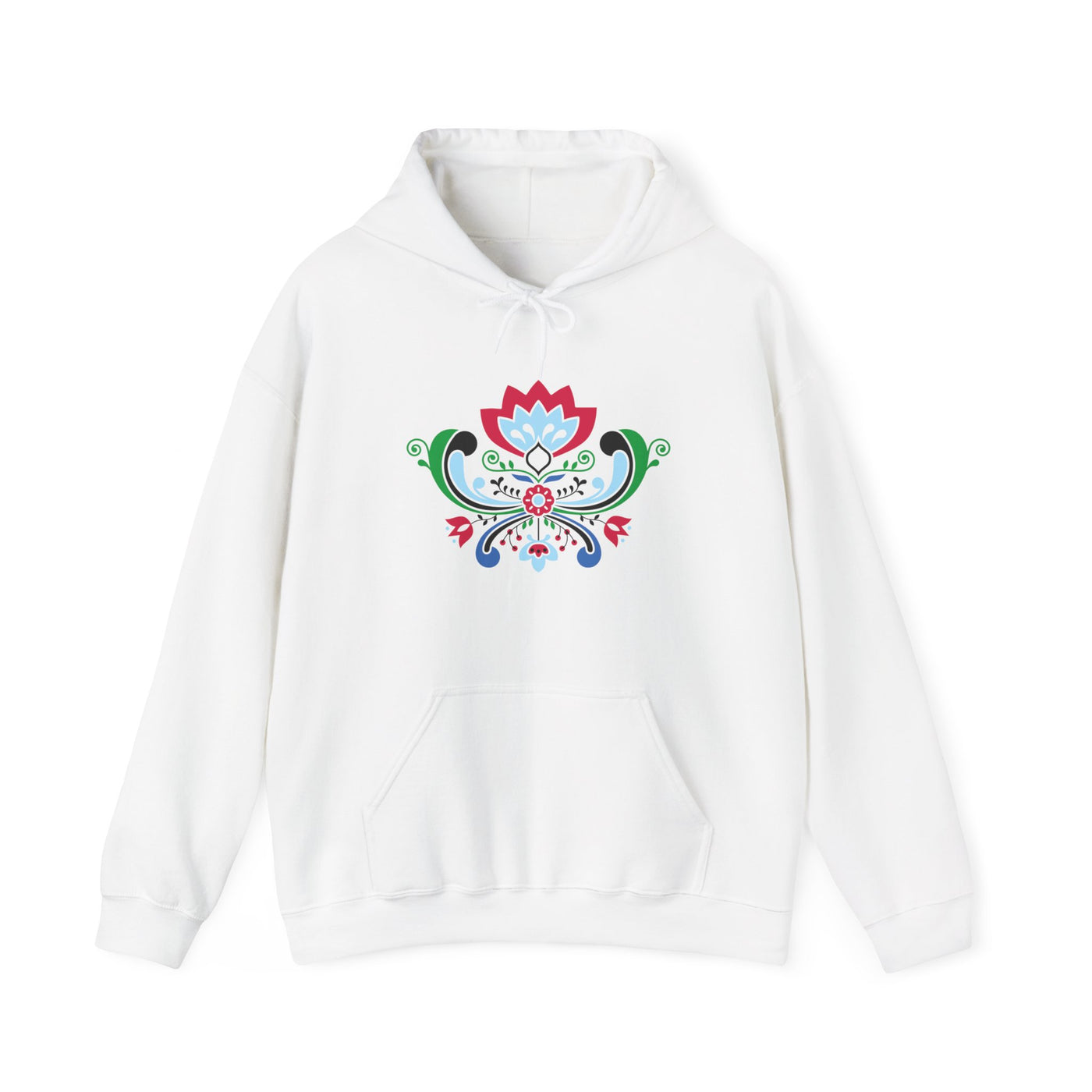 Midsummer Rosemaling Hooded Sweatshirt - Scandinavian Design Studio