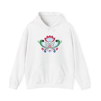 Midsummer Rosemaling Hooded Sweatshirt - Scandinavian Design Studio