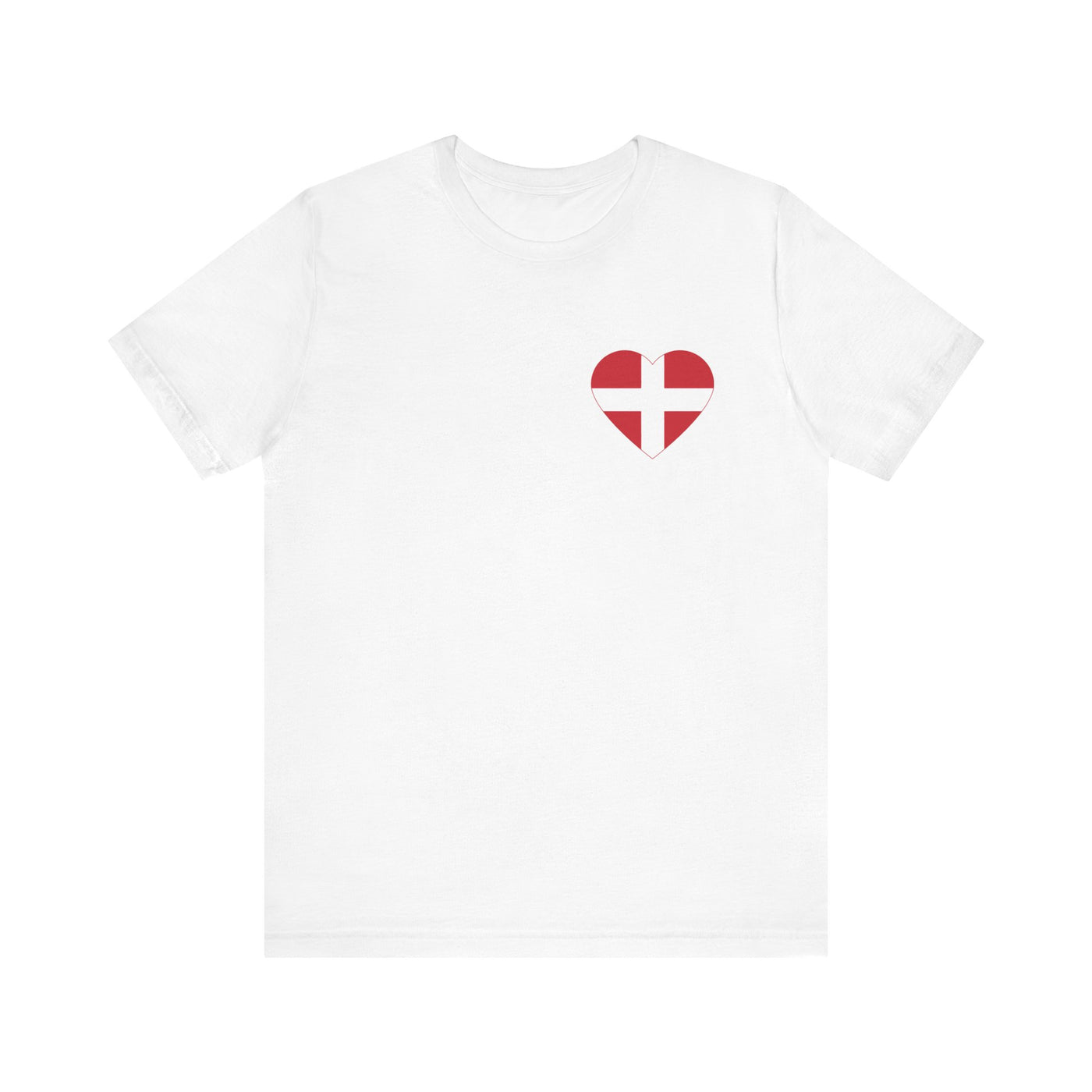 Danish Flag Heart Unisex T-Shirt