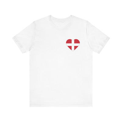 Danish Flag Heart Unisex T-Shirt