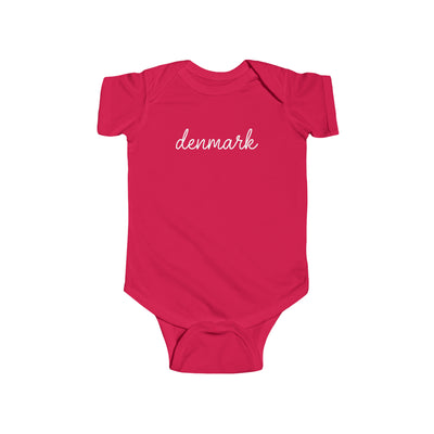 Denmark Script Baby Bodysuit