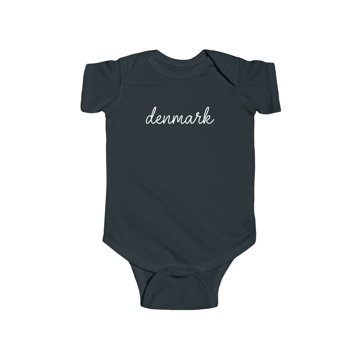 Denmark Script Baby Bodysuit