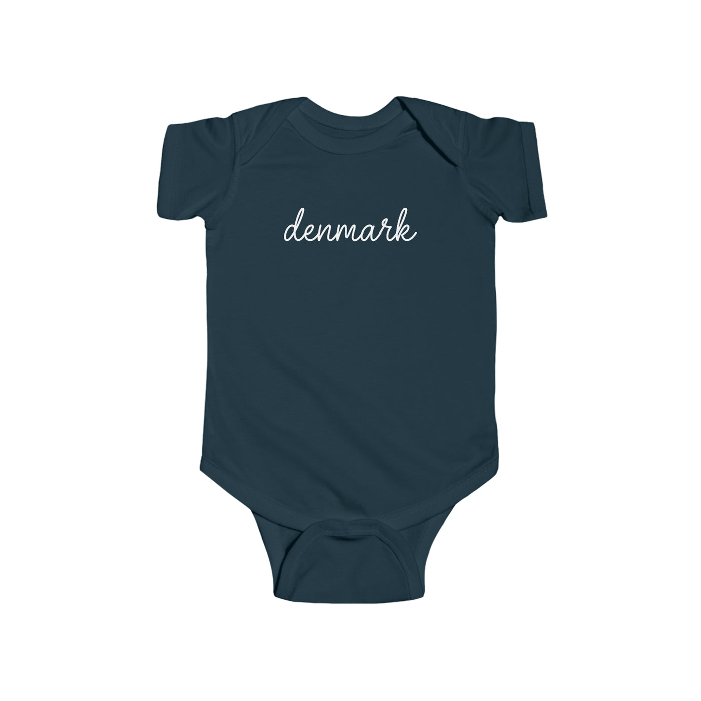 Denmark Script Baby Bodysuit