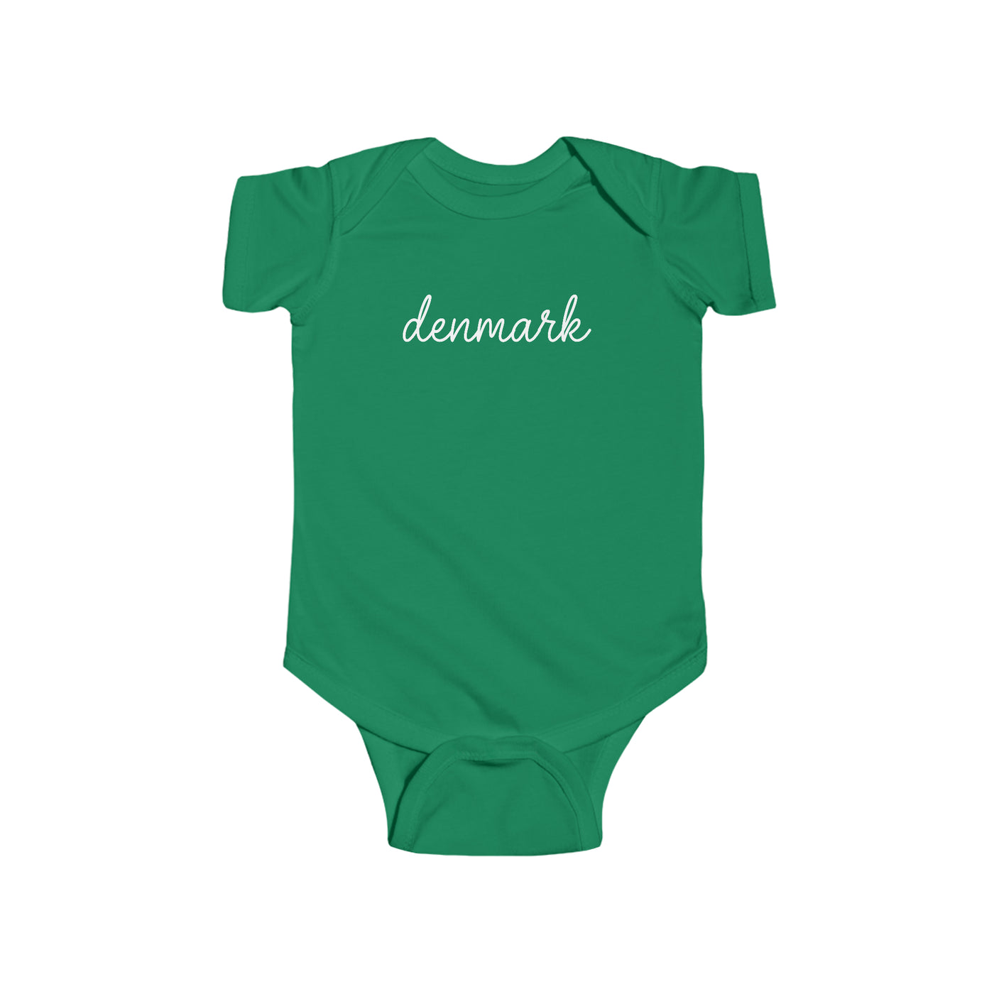 Denmark Script Baby Bodysuit