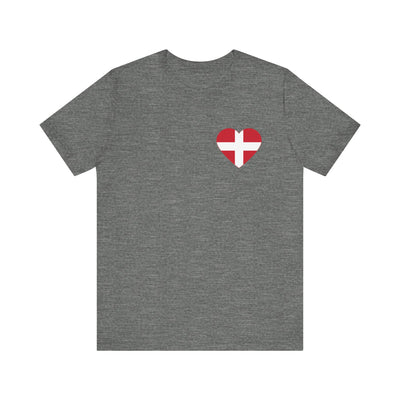 Danish Flag Heart Unisex T-Shirt