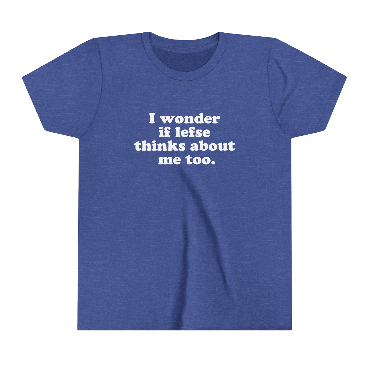I Wonder If Lefse Thinks About Me Too Kids T-Shirt