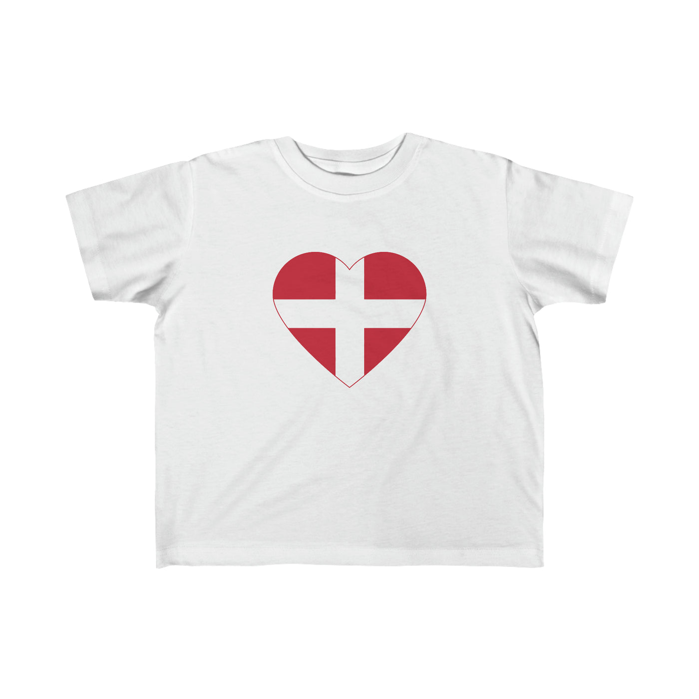Danish Flag Heart Toddler Tee