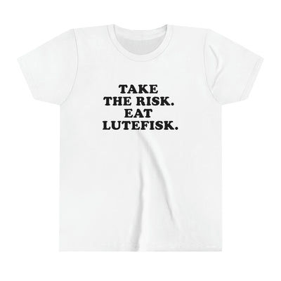 Take The Risk Eat Lutefisk Kids T-Shirt