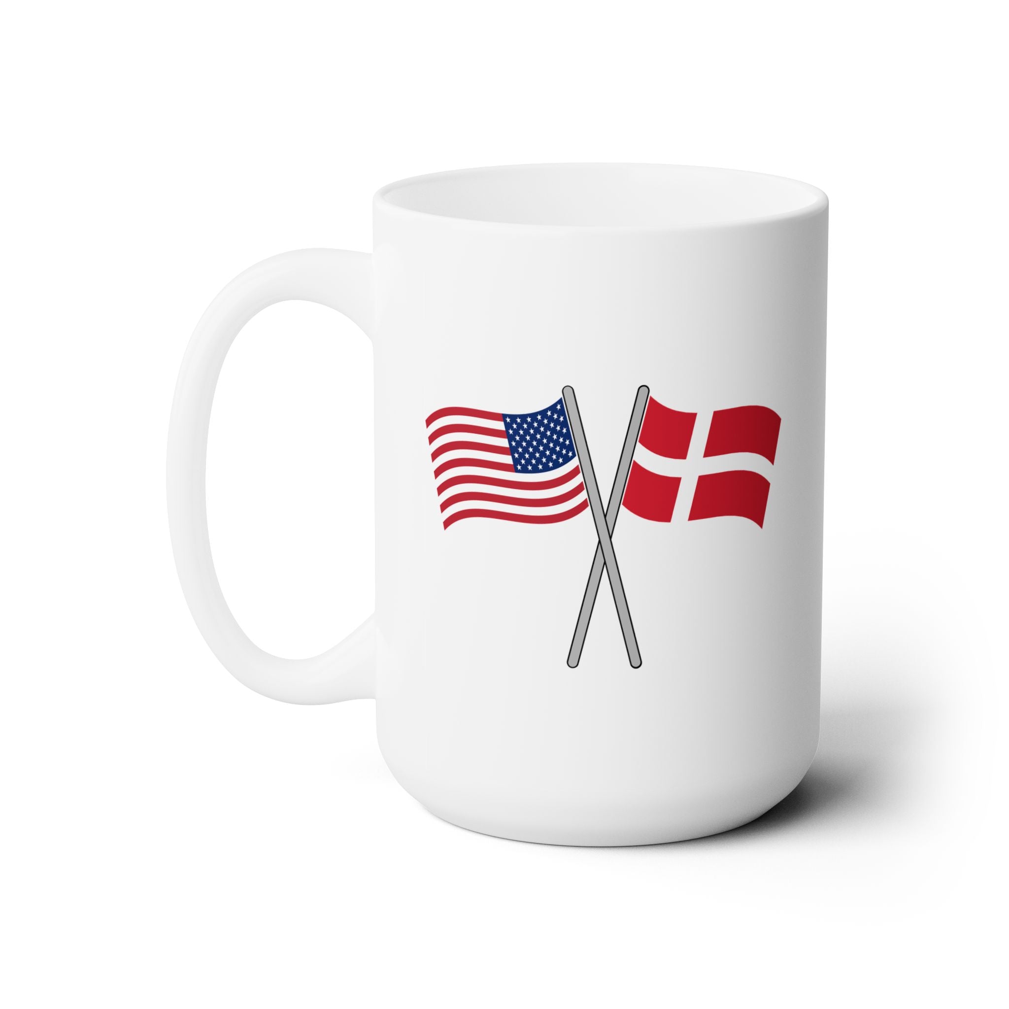 United States And Denmark Crossed Flags Mug