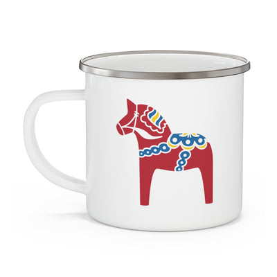 Traditional Dala Horse Camping Mug