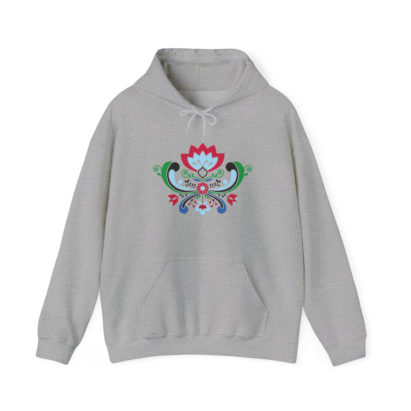 Midsummer Rosemaling Hooded Sweatshirt - Scandinavian Design Studio