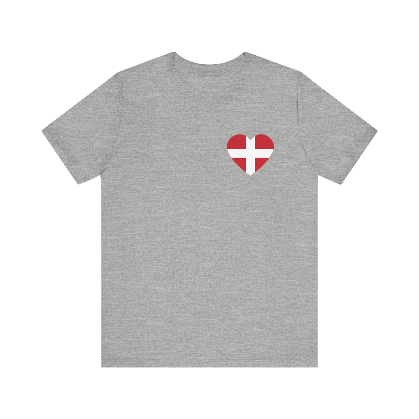 Danish Flag Heart Unisex T-Shirt