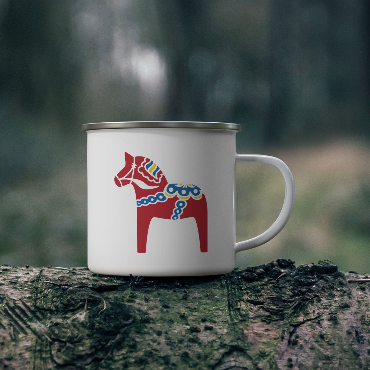 Traditional Dala Horse Camping Mug