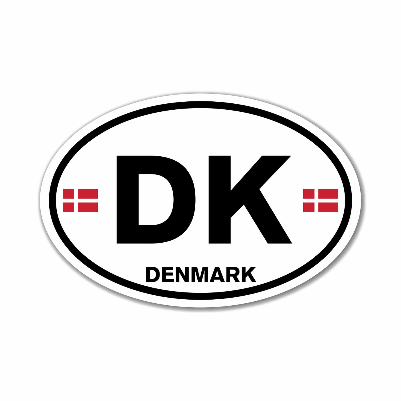 Denmark Euro Style Oval Sticker