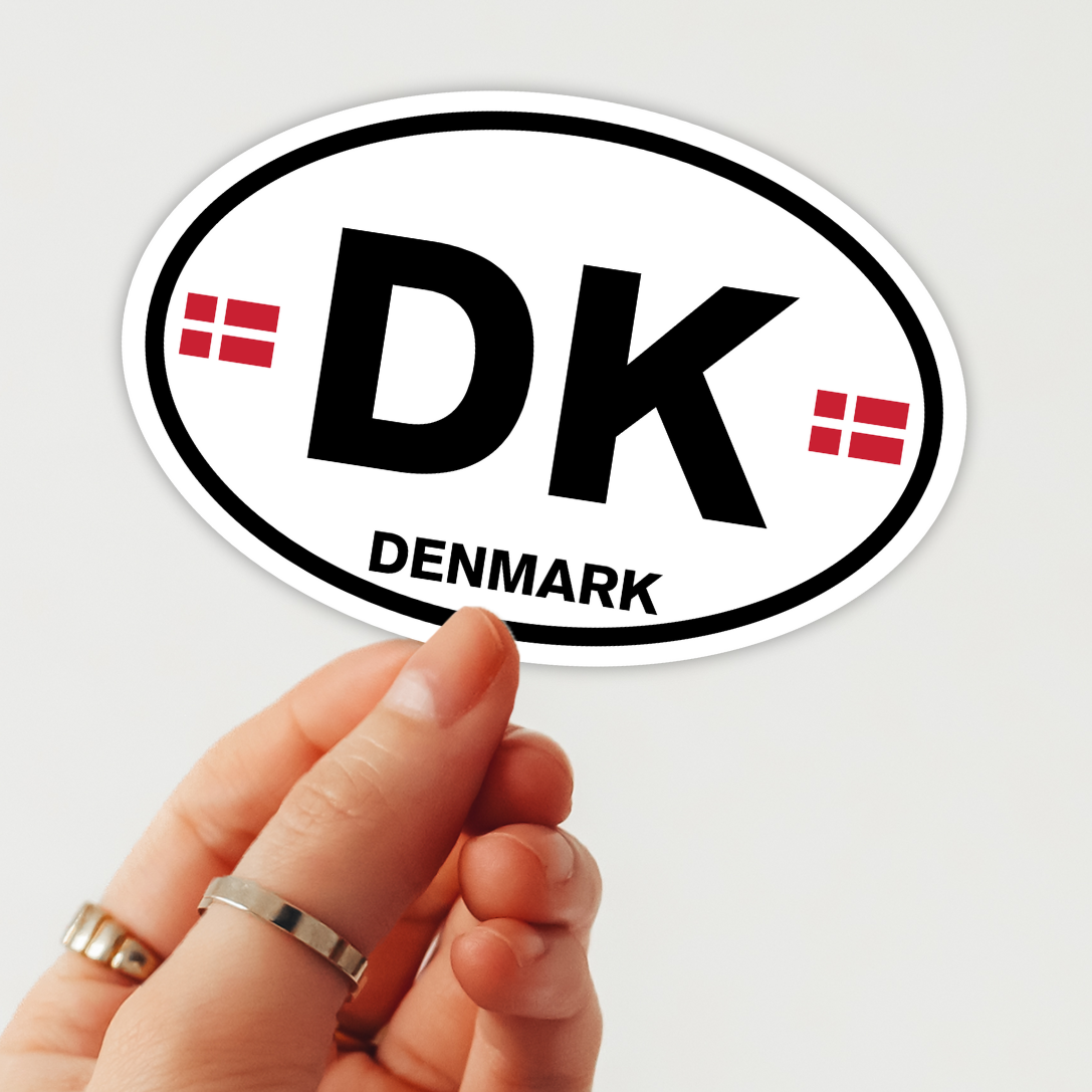 Denmark Euro Style Oval Sticker