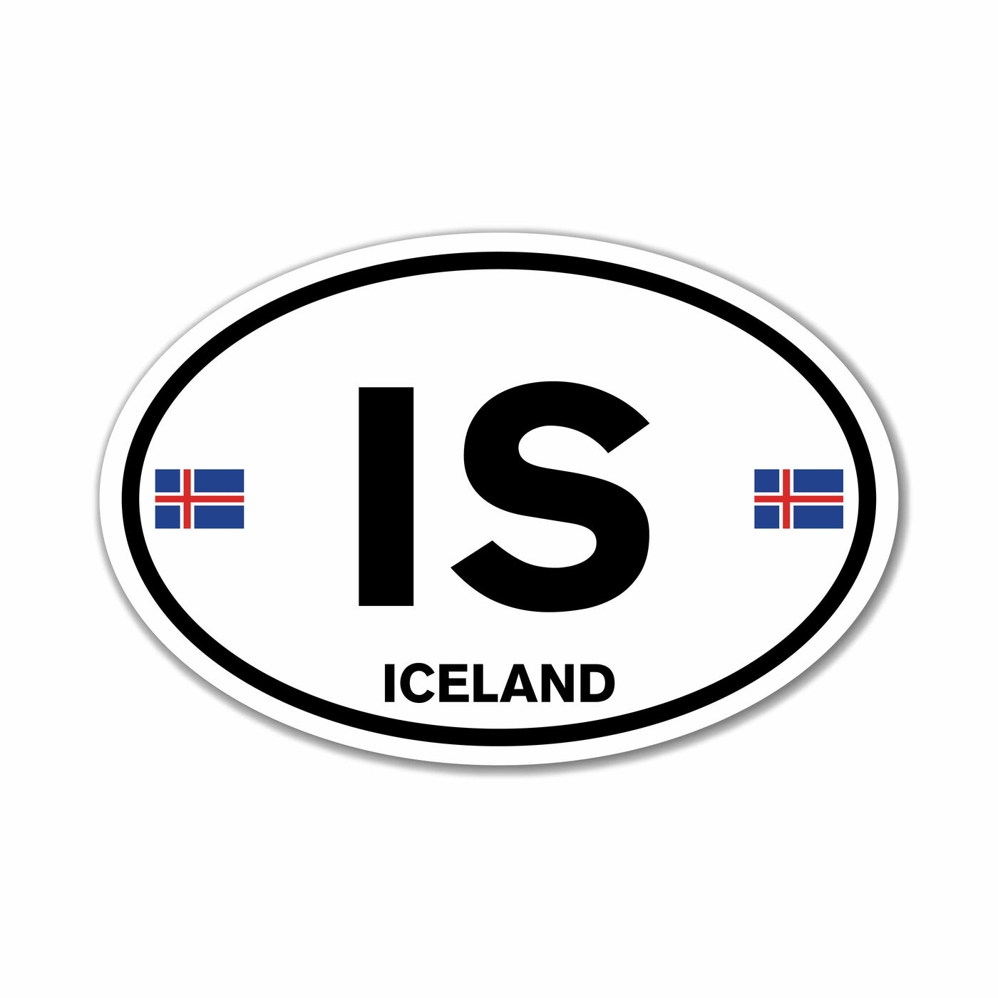 Iceland Euro Style Oval Sticker