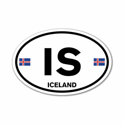 Iceland Euro Style Oval Sticker