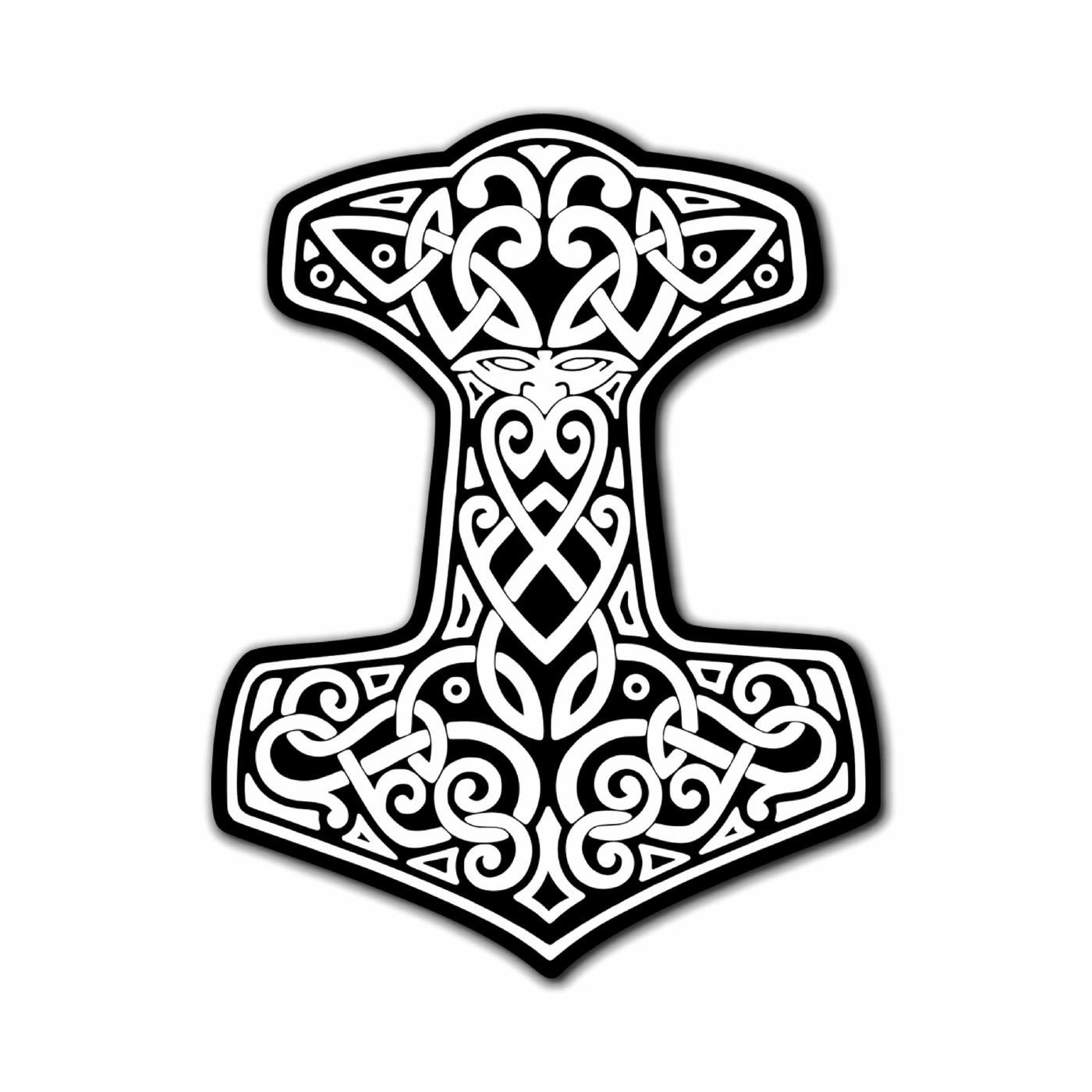 Thor's Hammer Mjolnir Sticker - Black