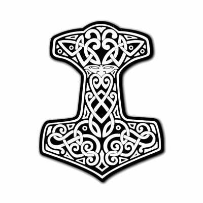 Thor's Hammer Mjolnir Sticker - Black