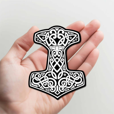 Thor's Hammer Mjolnir Sticker - Black