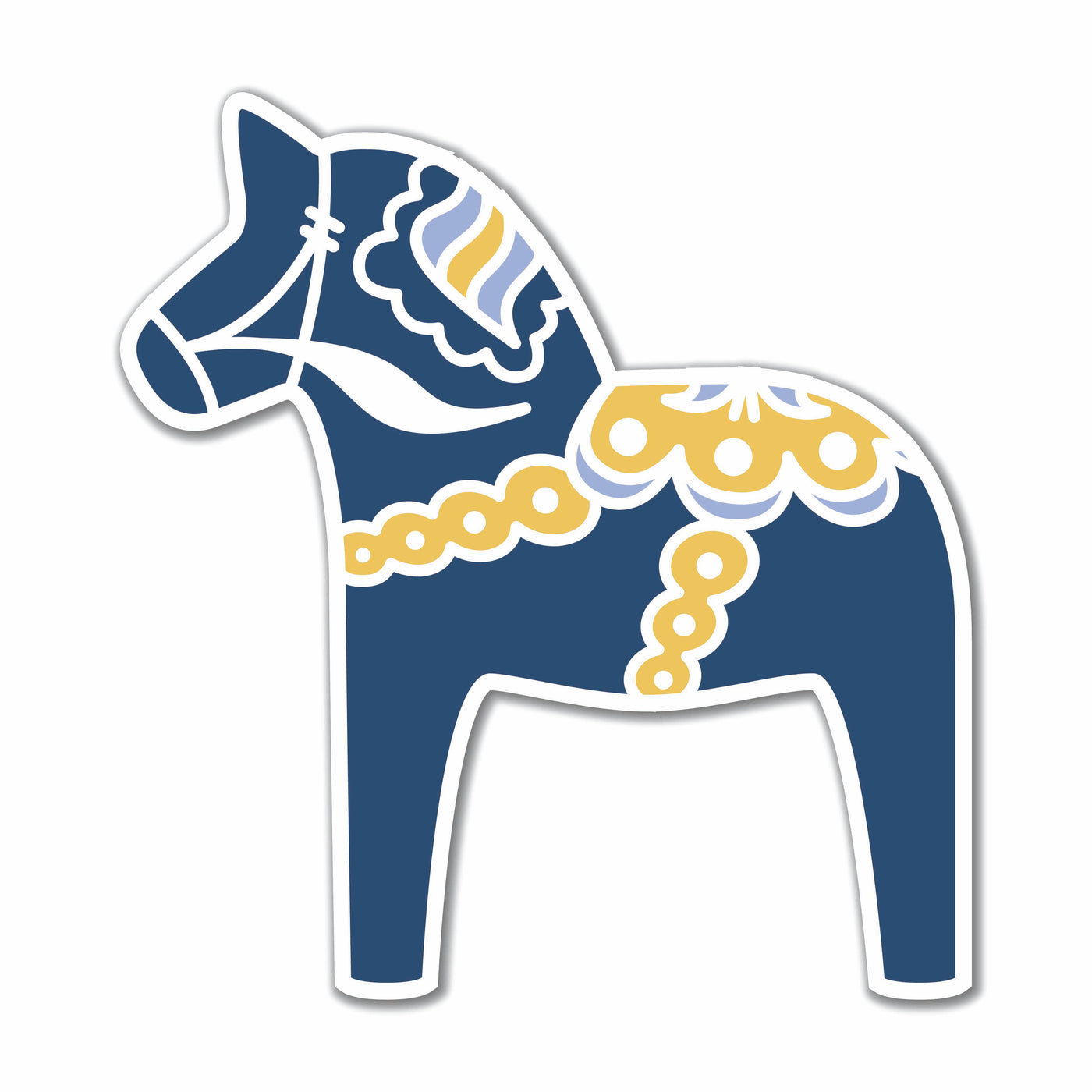 Navy Dala Horse Sticker