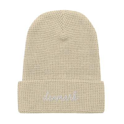 Denmark Script Waffle Knit Beanie