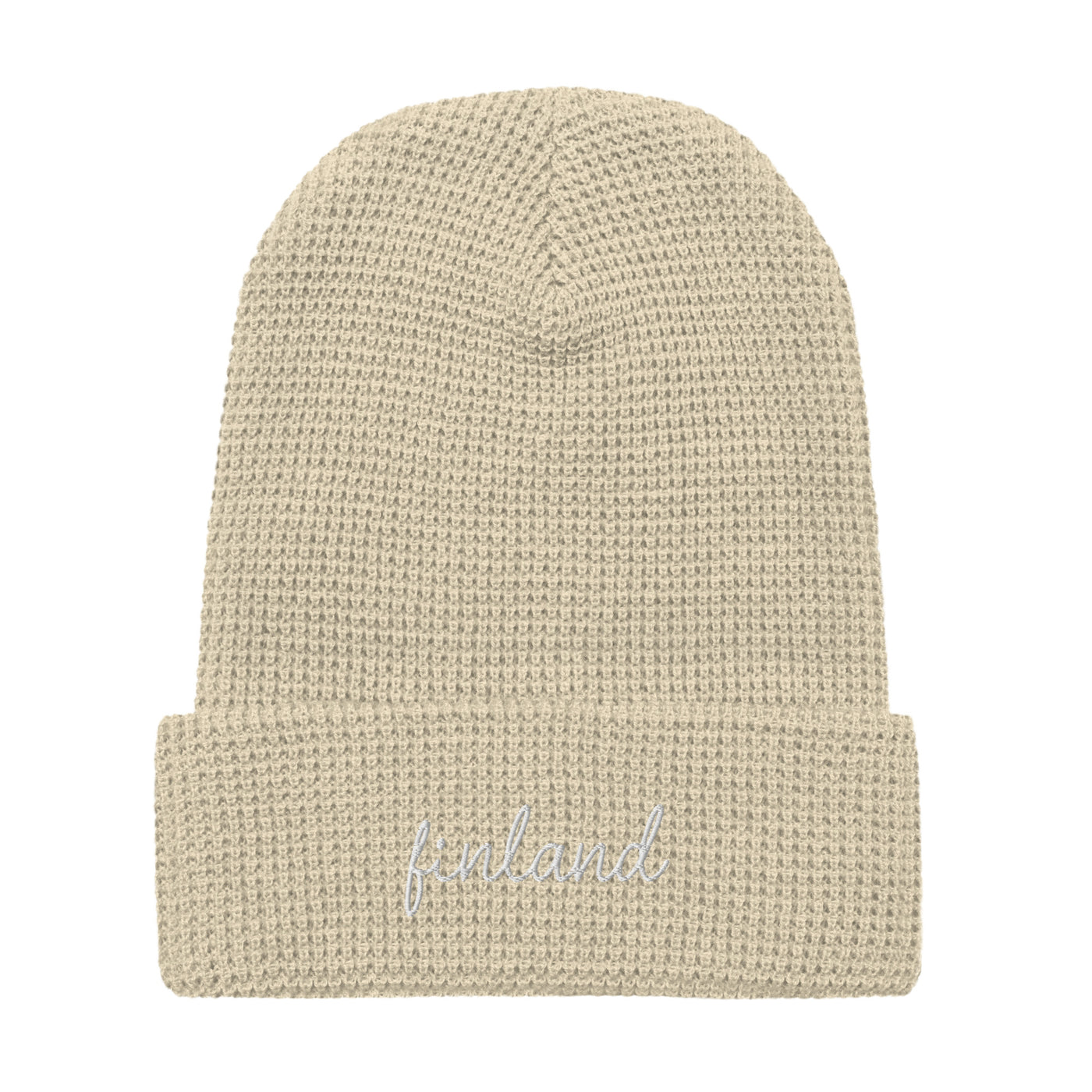 Finland Script Waffle Knit Beanie