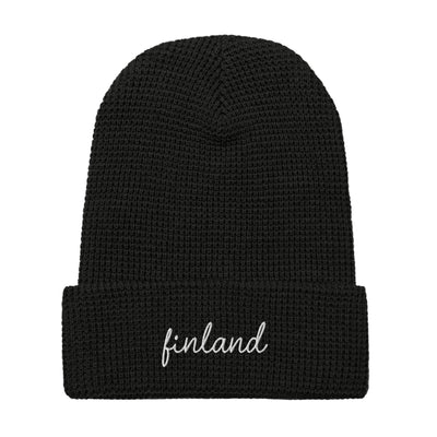 Finland Script Waffle Knit Beanie
