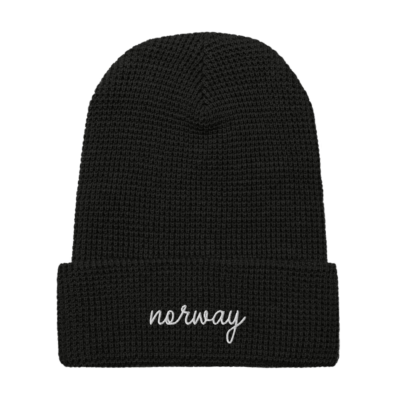 Norway Script Waffle Knit Beanie