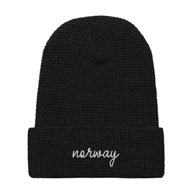Norway Script Waffle Knit Beanie