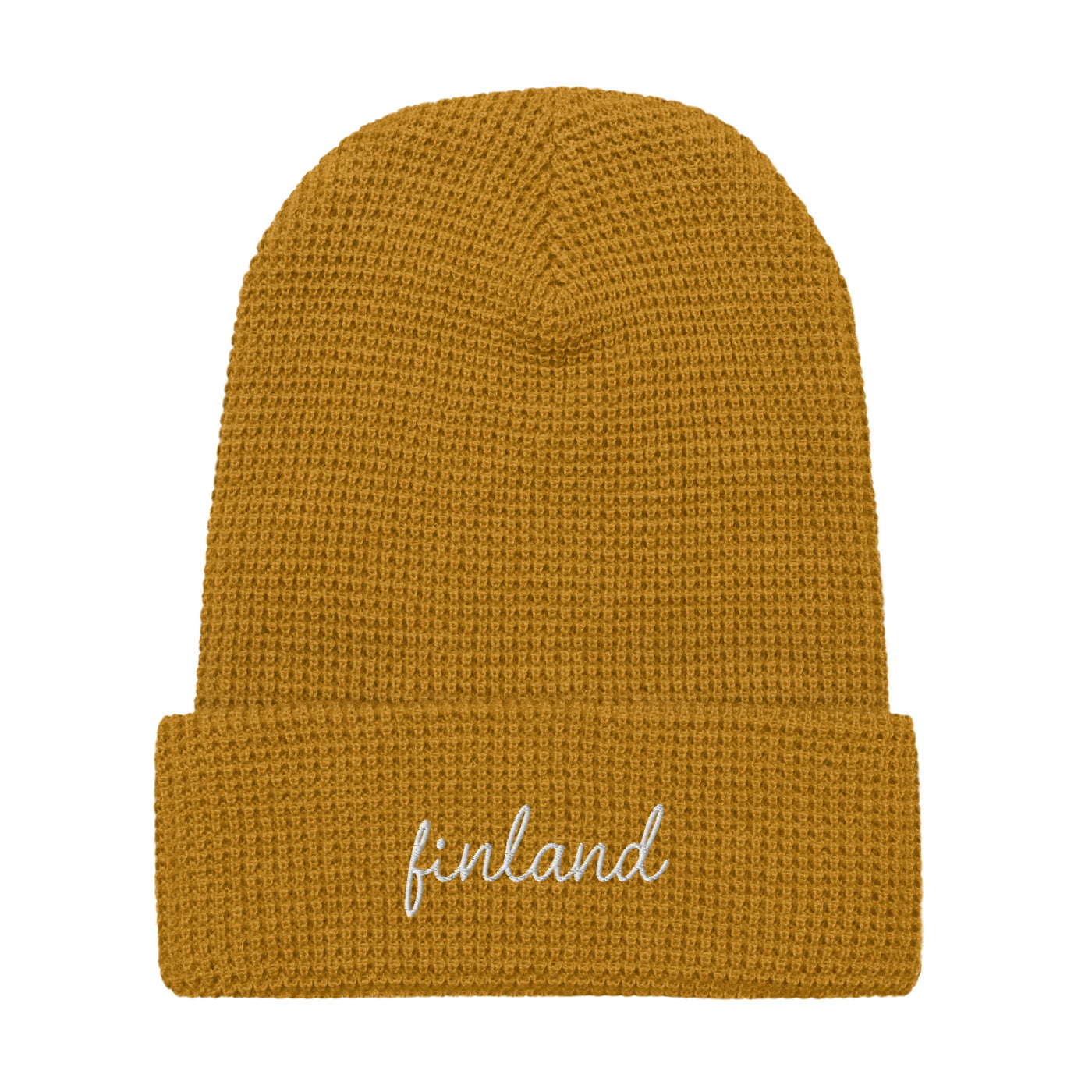 Finland Script Waffle Knit Beanie