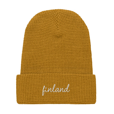 Finland Script Waffle Knit Beanie