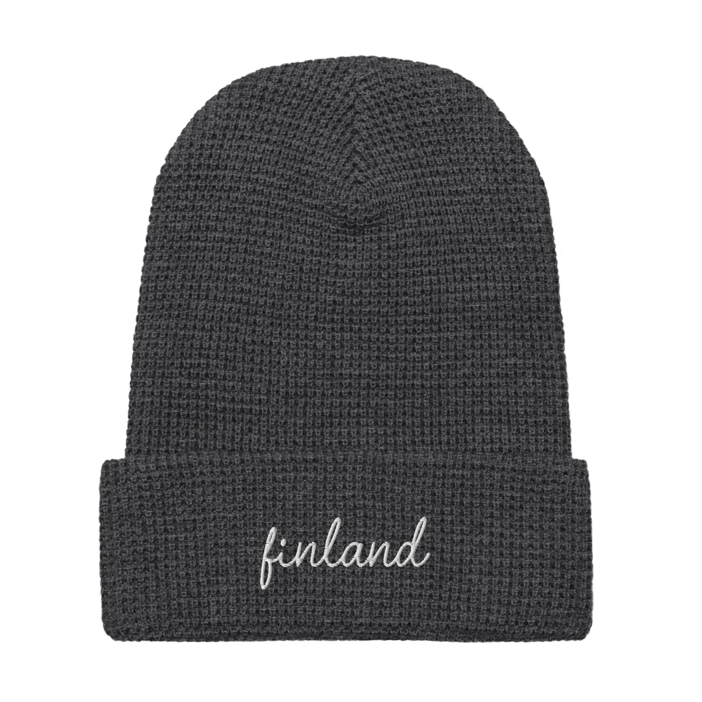 Finland Script Waffle Knit Beanie