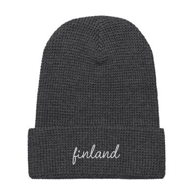 Finland Script Waffle Knit Beanie