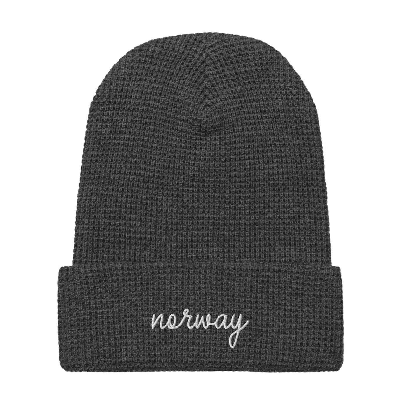 Norway Script Waffle Knit Beanie