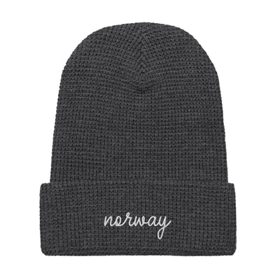 Norway Script Waffle Knit Beanie