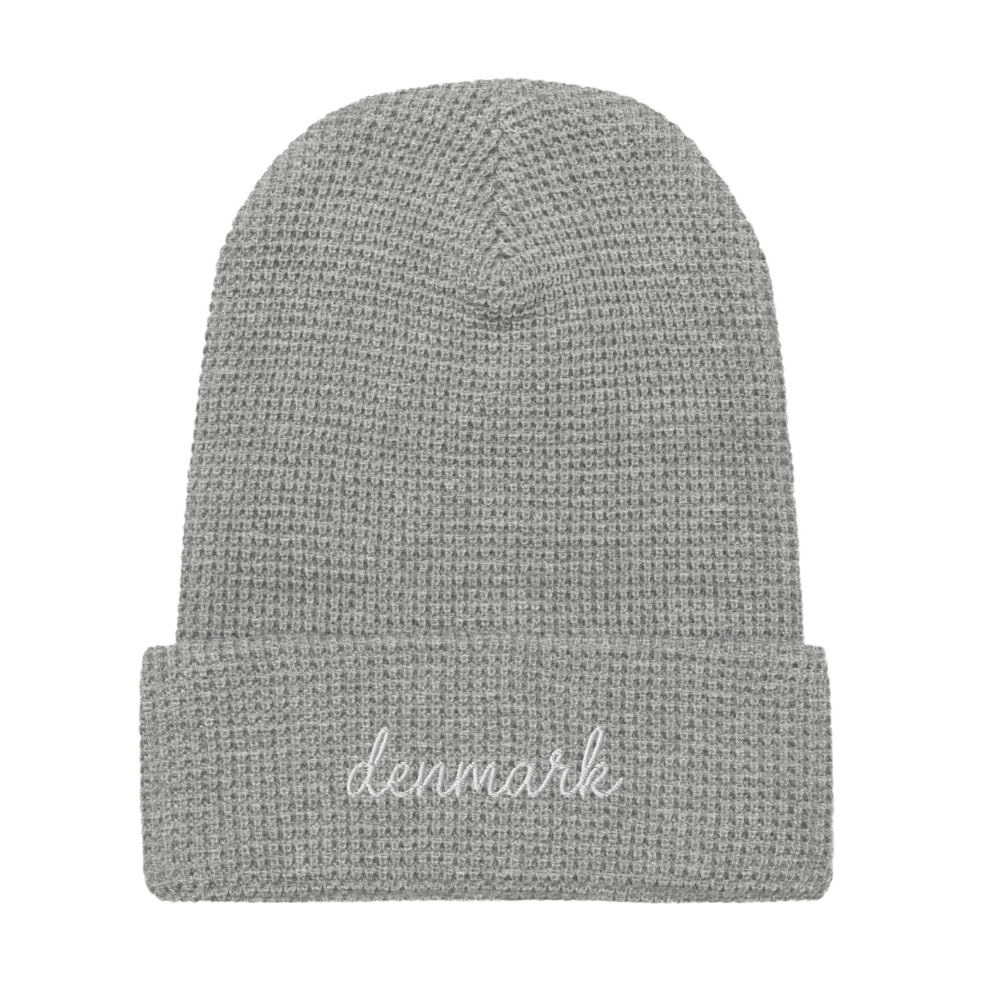 Denmark Script Waffle Knit Beanie