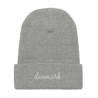 Denmark Script Waffle Knit Beanie
