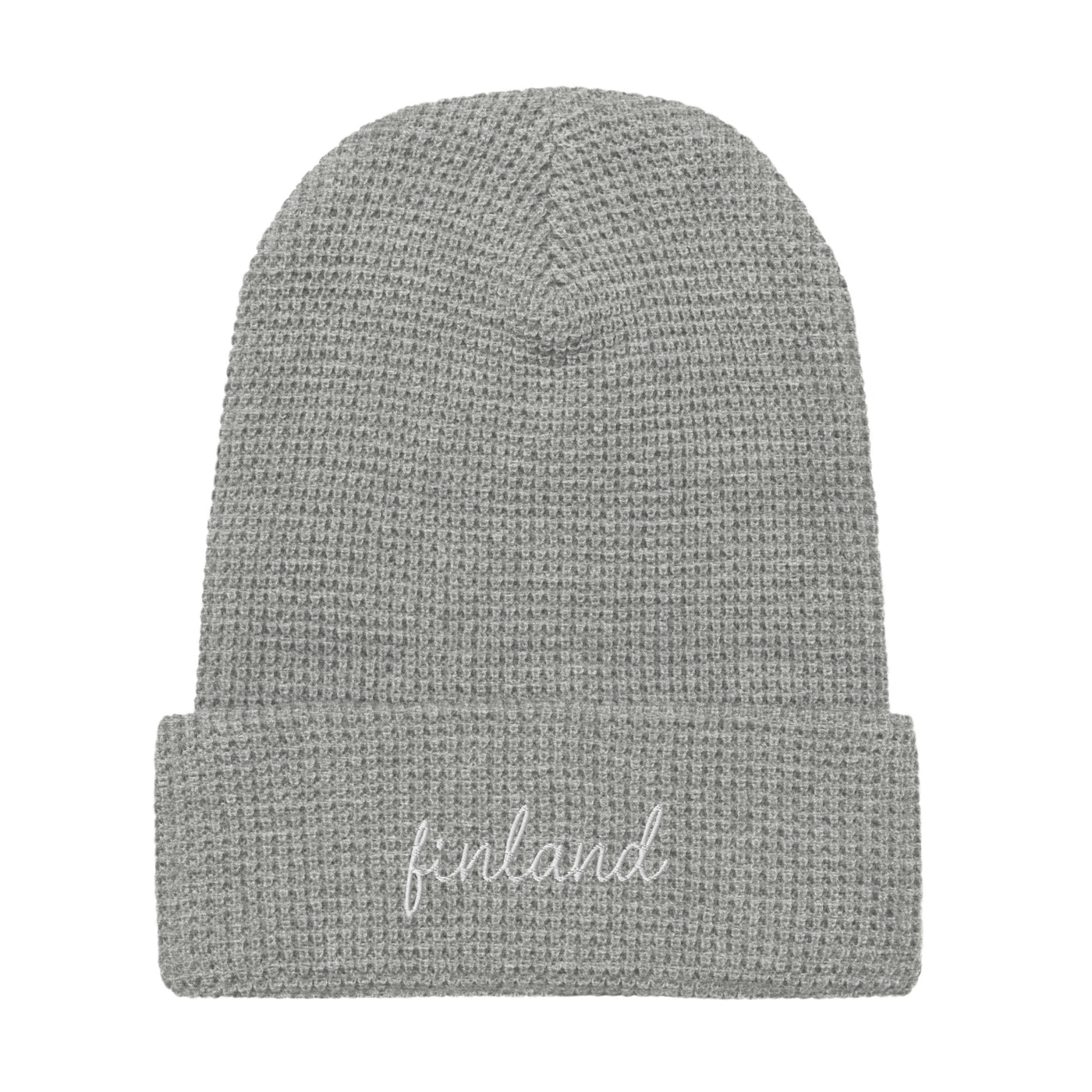 Finland Script Waffle Knit Beanie