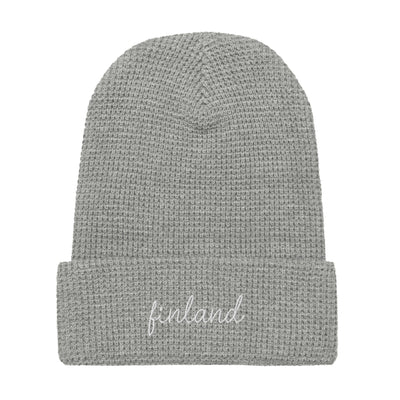Finland Script Waffle Knit Beanie