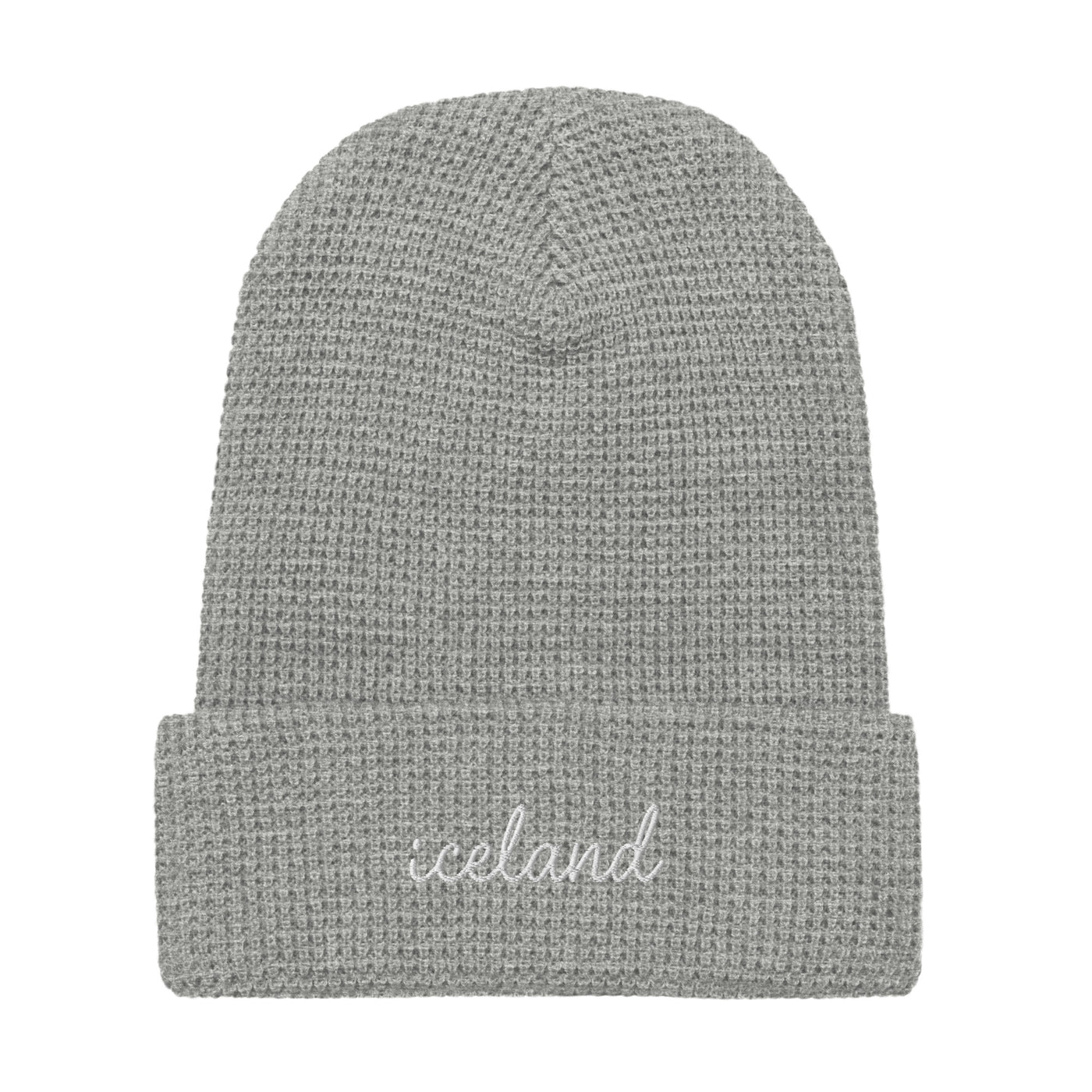 Iceland Script Waffle Knit Beanie