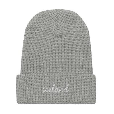 Iceland Script Waffle Knit Beanie