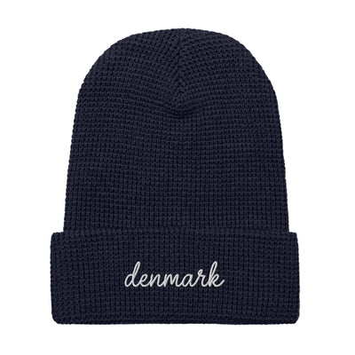 Denmark Script Waffle Knit Beanie