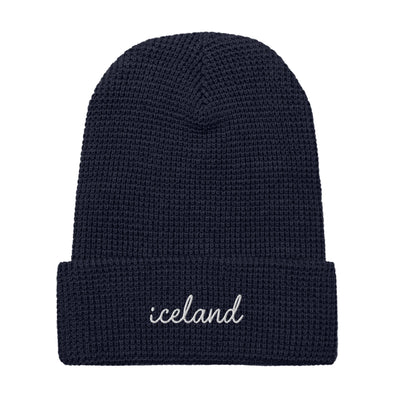 Iceland Script Waffle Knit Beanie