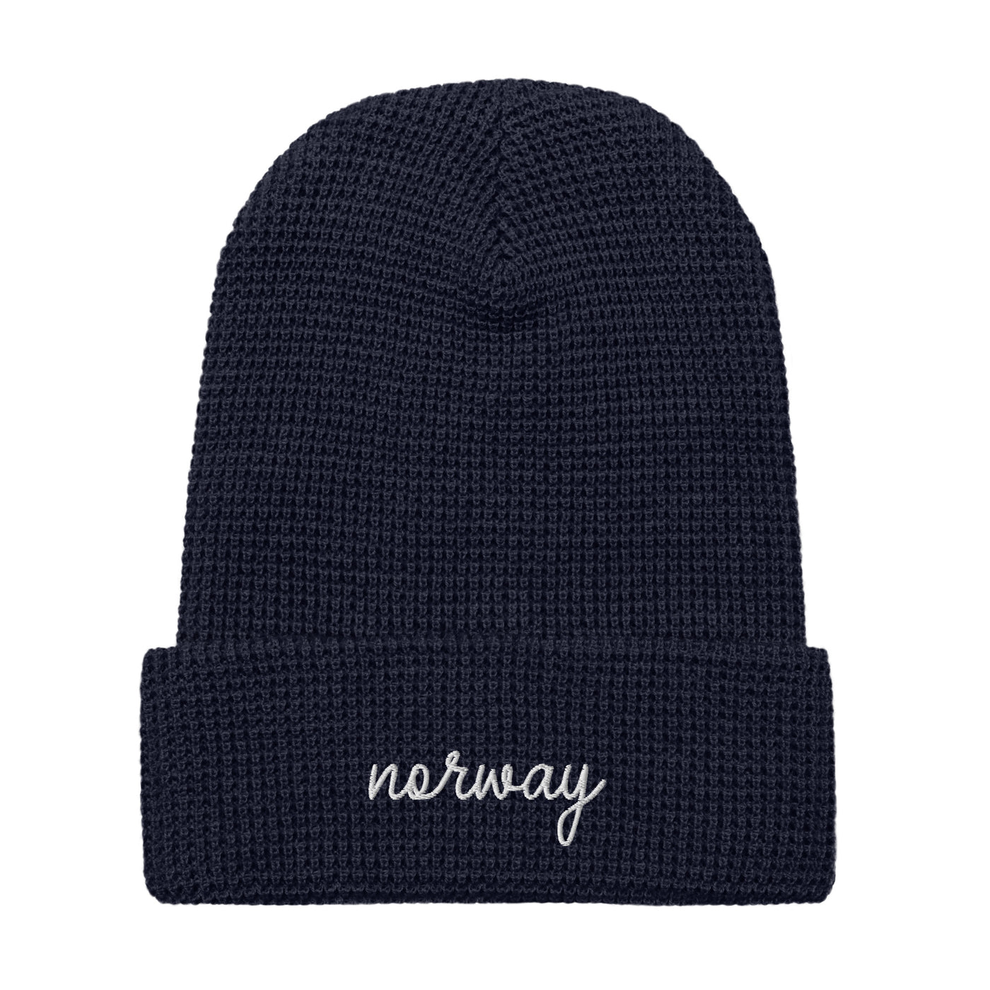 Norway Script Waffle Knit Beanie