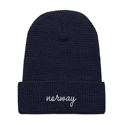 Norway Script Waffle Knit Beanie