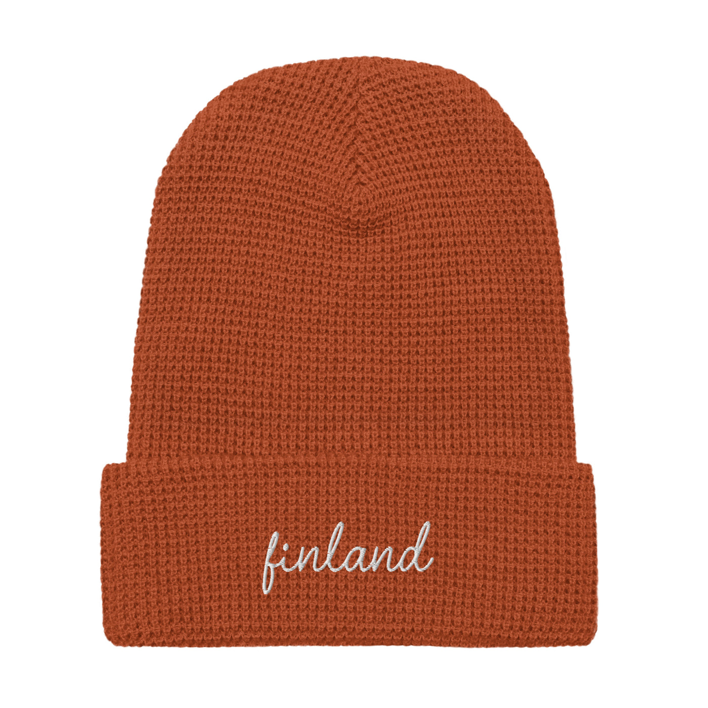 Finland Script Waffle Knit Beanie