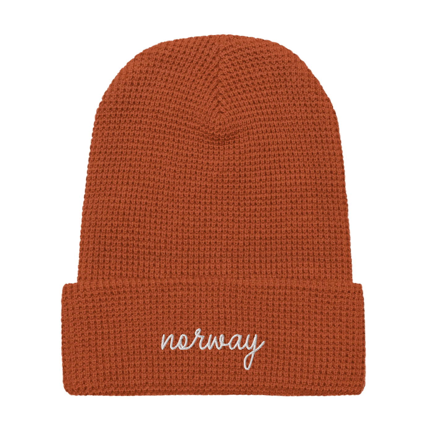 Norway Script Waffle Knit Beanie