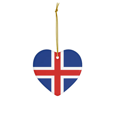 Icelandic Flag Heart Ornament Scandinavian Design Studio