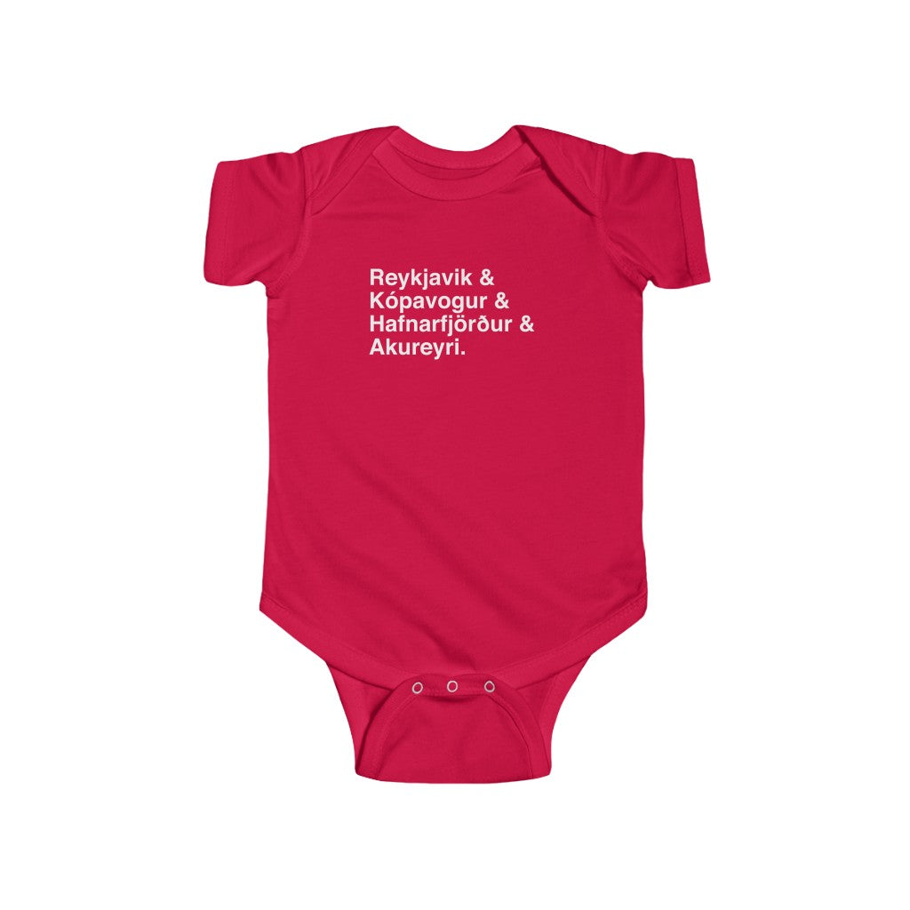 Cities Of Iceland Baby Bodysuit Scandinavian Design Studio